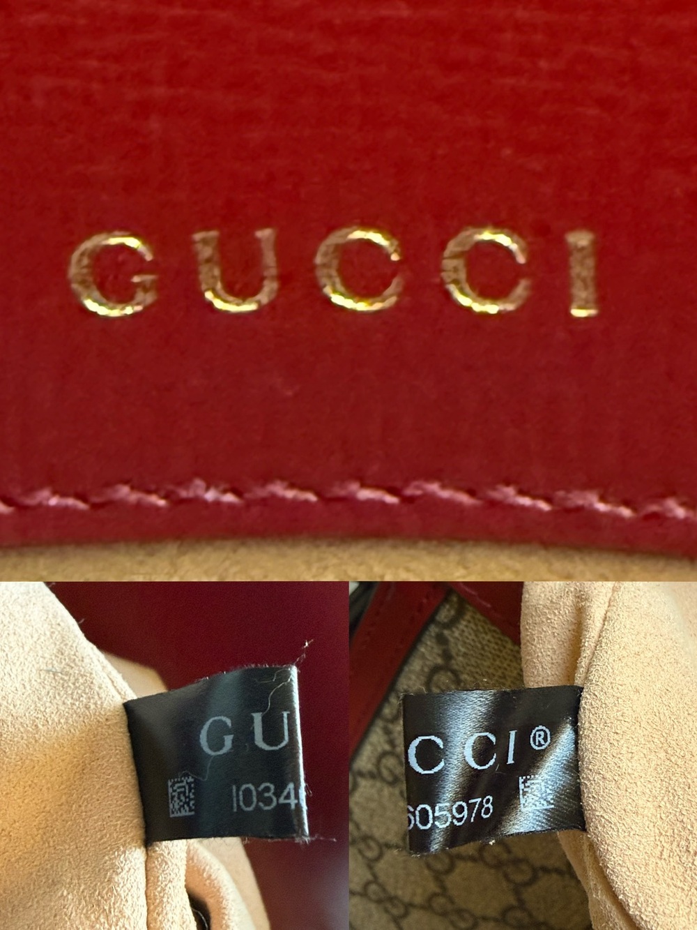 Authentic Gucci Horsebit 1955 Shoulder Bag GG Supreme Red Leather - Picture 11 of 16